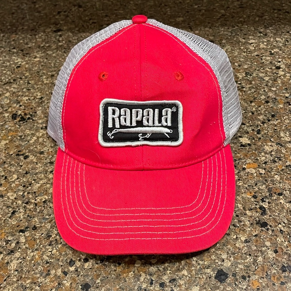 Rapala Snapback Red and Gray Mesh Trucker Adjustable Fishing Hat Cap